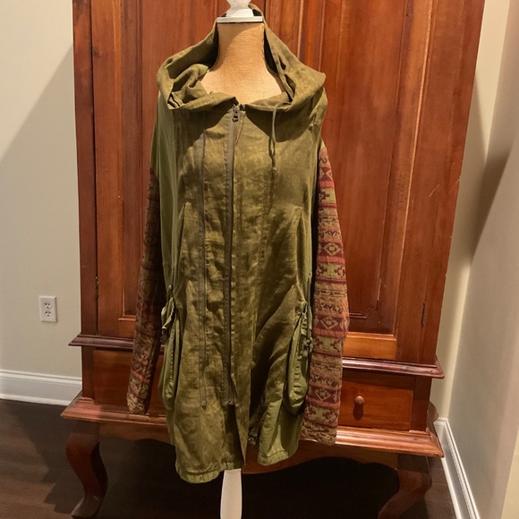 Free people Mixed Media Tapestry Jacket, , Green/ Brown, Size L - Picture 11 of 11